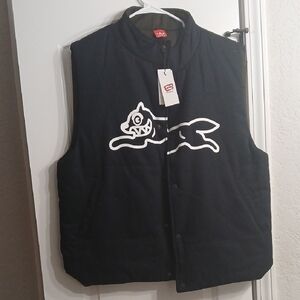 Icecream Black Vest with White Graphic